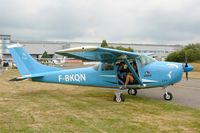 F-BKQN @ LFES - Cessna 182F Skylane, departure for airdropping, Guiscriff airfield (LFES) open day 2014 - by Yves-Q
