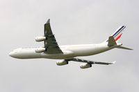F-GLZI @ LFPG - Airbus A340-312, Take off rwy 27L, Roissy Charles De Gaulle airport (LFPG-CDG) - by Yves-Q