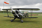 G-FOLY @ X5FB - Aerotek Pitts S-2A during a refueling stop. Fishburn Airfield, UK May 2nd 2015 - by Malcolm Clarke