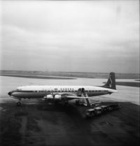 OO-SFC @ EBBR - Late 1950's.SABENA.DC-7C. - by Robert Roggeman
