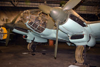 701152 - Built and delivered to the Luftwaffe in 1944 as an H-20 variant to carry 16 paratroopers, with wing racks for supply containers. Captured in May 1945, this He-111 missed the boat to be sent to the USA for evaluation. Displayed at RAFM Hendon. - by Arjun Sarup