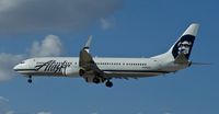 N409AS @ KLAS - Alaska Airlines, is here landing at Las Vegas Int'l(KLAS) - by A. Gendorf