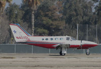 N401DL @ KTLR - Blue Star Gas Fleet Services (Central Point, OR) Cessna 421C arriving @ Mefford Field (Tulare, CA) for 2014 International Ag Expo - by Steve Nation