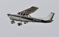 G-RUIA @ EGFH - Resident Reims assembled Cessna Skyhawk operated by Cambrian Flying Club departing Runway 22 for a local flight. - by Roger Winser