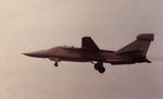 66-0037 @ EGQS - EF-111A Raven of 42nd Electronic Combat Squadron/20th Tactical Fighter Wing based at RAF Upper Heyford on approach to Runway 23 at RAF Lossiemouth in May 1984. - by Peter Nicholson