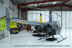 G-ISMO @ EGBG - inside the Flyheli hangar - by Chris Hall