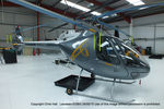 G-CHWJ @ EGBG - inside the Flyheli hangar - by Chris Hall