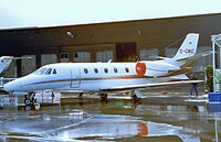 D-CMIC @ EDNY - Cessna Citation Excel [560-5021] Friedrichshafen~D 26/04/2001. Taken on a rainy day. - by Ray Barber