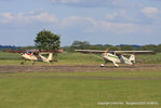 G-BTFK @ EGCS - departing for our photo shoot with G-AJJS Cessna 120 - by Chris Hall