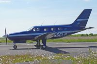 N866LP @ EGFH - Resident Malibu Mirage, previously n666Lp, seen taxxing after landing on runway 04. - by Derek Flewin