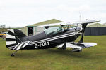 G-FOLY @ X5FB - Aerotek Pitts S-2A Special during a refueling stop. Fishburn Airfield, UK May 2nd 2015. - by Malcolm Clarke