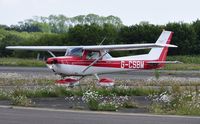 G-CSBM @ EGFH - Visiting Reims/Cessna F150M. - by Roger Winser