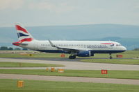 G-EUYO @ EGCC - British Airways Airbus A320-232 G-EUYO taxiing at Manchester Airport. - by David Burrell