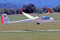 D-KLTM @ LFMX - ASG29, coded MS, seen departing on aerotow. - by Derek Flewin