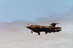 XV165 @ EGQS - Buccaneer S.2B of 12 Squadron on final approach to RAF Lossiemouth in September 1984. - by Peter Nicholson