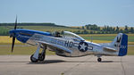 F-AZXS @ EGSU - 1. 'Moonbeam McSwine' arriving for The Flying Legends Air Show, July 2015. - by Eric.Fishwick