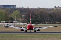 D-ABKS @ EDDT - ... and was doing a u-turn on runway to reach apron asap. - by Holger Zengler