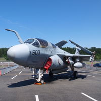 161884 @ BFI - Grumman EA-6B of VAQ 131 Lancers from Whidbey NAS at the Museum of Flight in Seattle, WA. One of their newest acquisitions. - by Eric Olsen