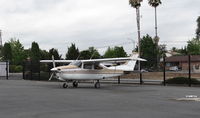 N6441C @ KRHV - A locally based 1980 Cessna T210N parked at its tie down at Reid Hillview Airport, CA. - by Chris Leipelt