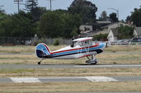 N763GL @ KRHV - A transient 1977 Great Lakes rolling down 31R at Reid Hillview Airport, CA. - by Chris Leipelt