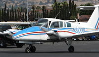 N2100D @ KRHV - A locally based 1978 Beechcraft Duchess (Squadron 2 Aviation) getting ready to taxi out for departure at Reid Hillview Airport, CA. - by Chris Leipelt