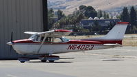 N64023 @ KRHV - A locally based 1975 Cessna 172M taxing to its tie down after landing at Reid Hillview Airport, CA. - by Chris Leipelt