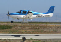 N413PT @ KSQL - 2012 Cirrus SR20 over the threshold @ San Carlos Airport, CA - by Steve Nation