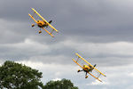 G-IIIP @ X5FB - Pitts S-1D Specials G-IIIP & G-PIII of the Trig Aerobatic Team having a farewell fly-by after a stopover for fuel at Fishburn Airfield following their performance at the 2015 Sunderland International Airshow, July 25th 2015. - by Malcolm Clarke