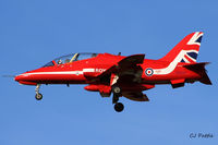 XX227 @ EGPK - Flt Lt Emmet Cox 'Red 3' landing back at Prestwick EGPK after displaying with the Red Arrows at the Scottish Airshow 2015 held at Ayr seafront and Prestwick Airport EGPK and at Portrush, Northern Ireland on the same day. - by Clive Pattle