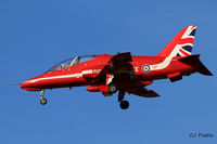 XX322 @ EGPK - Flt Lt Steve Morris 'Red 7' landing back at Prestwick EGPK after displaying with the RAF Red Arrows as 'Synchro 2' at the Scottish Airshow 2015 held at Ayr seafront and Prestwick Airport EGPK and at Portrush, Northern Ireland on the same day. - by Clive Pattle