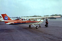 OO-CLO @ EBGT - R/Cessna F.150L [0788] Ghent~OO 14/08/1977. From a slide. - by Ray Barber