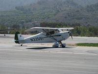 N32591 @ SZP - 1940 Piper J4A CUB COUPE, Continental A&C75 75 Hp upgrade, the J is for Walter C. Jamouneau, the aircraft's designer, 1,250 J4s were built. Landing roll Rwy 22. - by Doug Robertson