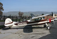 N9826A @ KRHV - Locally-based (at the time) 1950 Cessna 195 @ Reid-Hillview Airport, San Jose, CA - by Steve Nation