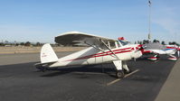 N45488 @ KRHV - 1946 Luscombe 8A parked on transient parking at Reid Hillview Airport, San Jose, CA. - by Chris Leipelt