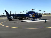 N492TV @ KWHP - Locally-Based news copter Aerospatiale AS-350B operated by Tiny Bubbles Aviation (Glendale, CA) for KTLA 2  @ Whiteman Airport, Pacoima, CA - by Steve Nation