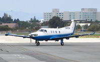 N807SA @ KSQL - Surf Air 2004 Pilatus PC-12/45 operating as URF206 from KSBA (Santa Barbara, CA) arriving @ San Carlos Municipal Airport, CA - by Steve Nation