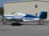 N9366Y @ KSQL - What a difference two hours make ... visiting 1960 Beech M35 Bonanza enjoying full sun @ San Carlos Airport, CA - by Steve Nation