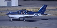 N28070 @ KRHV - Transient Socata TB-20 Trinidad landing sometime in the early 1990's at Reid Hillview Airport, San Jose, CA. Photo taken from the control tower. - by Chris Leipelt