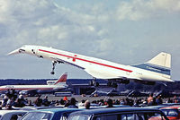 G-AXDN @ EGLF - BAC/SUD Concorde [01] (British Aircraft Corporation) Farnborough~G 08/09/1974. From a slide. - by Ray Barber