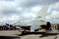 J-232 @ EGVI - General Dynamics F-16A Fighting Falcon [6D-21] (Royal Netherlands Air Force) RAF Greenham Common~G 27/06/1981. From a slide. - by Ray Barber