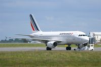 F-GRXB @ LFRB - Airbus A319-111, Pushing back, Brest-Bretagne airport (LFRB-BES) - by Yves-Q