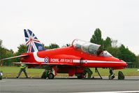 XX242 @ LFRN - Royal Air Force Red Arrows Hawker Siddeley Hawk T.1A, Rennes-St Jacques airport (LFRN-RNS) Air show 2014 - by Yves-Q