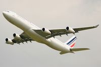 F-GLZI @ LFPG - Airbus A340-312, Take off rwy 27L, Roissy Charles De Gaulle airport (LFPG-CDG) - by Yves-Q