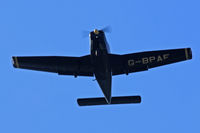 G-BPAF @ EGBP - Cherokee warrior II, Bristol Lulsgate based, previously N3199Q, seen in the overhead. - by Derek Flewin