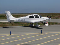 N402CK @ KSQL - Locally-based 2009 Cirrus Design SR22 Turbo holding for takeoff @ San Carlos Airport, CA - by Steve Nation