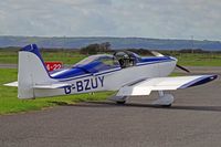 G-BZUY @ EGFP - Resident RV-6, seen parked up following cross wind practice.