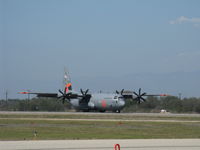 01-71468 @ NTD - Lockheed Martin C-130j SUPER HERCULES, four Rolls Royce AE 2100D3 Turboprops, 4,637 shp each, of 146th Wing Channel Islands ANG based at NTD, taxi back after landing on duty Rwy 21 - by Doug Robertson