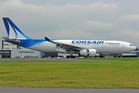 F-HCAT @ EGFF - A330-243, Paris Orly based, call sign Corsair 20, previously F_WWKB, landing on runway 12, out of Paris Orly. - by Derek Flewin