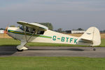 G-BTFK @ EGBR - Taylorcraft BC-12D Twosome at The Real Aeroplane Club's Helicopter Fly-In, Breighton Airfield, September 20th 2015. - by Malcolm Clarke