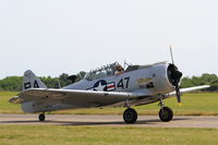 F-AZRB @ LFOT - North American SNJ-5 Texan, Taxiing to parking area, Tours Air Base 705 (LFOT-TUF) Open day 2015 - by Yves-Q